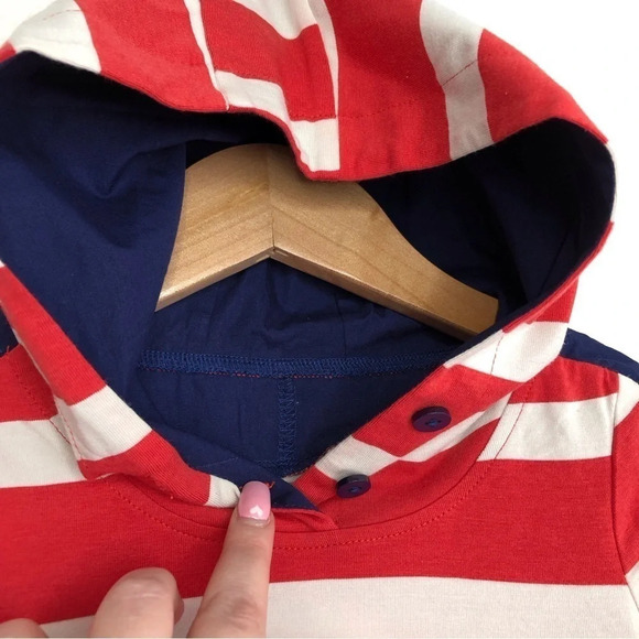 NWT Egg by Susan Lazar shirt long sleeve hoodie jersey red stripe size 2T - Picture 3 of 8